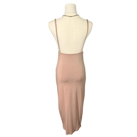 Naked Wardrobe Nude Slip Modal Midi Dress Backless Adjustable Straps | M - Picture 3 of 9